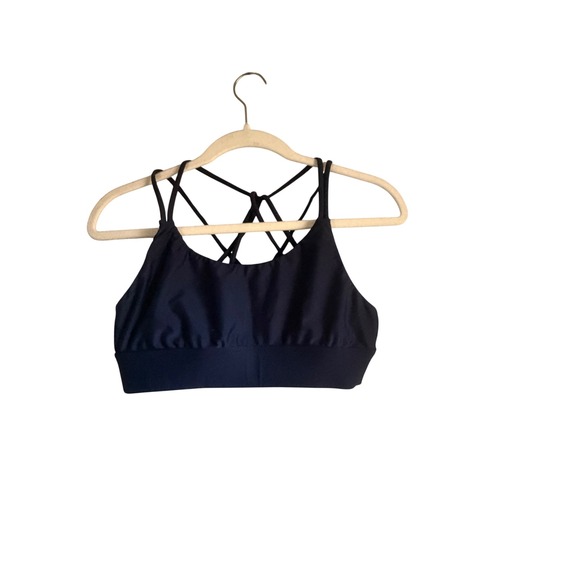 Vie Active Other - Vie Active Womens Navy Blue Strappy Back Sports Bra Size M Made in USA Yoga Gym